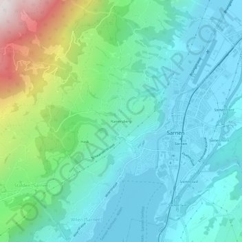 Topografische Karte Ramersberg, Höhe, Relief