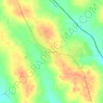 Topografische Karte Ave Dakpa, Höhe, Relief