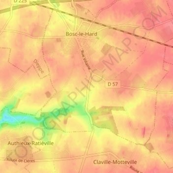 Topografische Karte La Rue Villaine-Sud, Höhe, Relief