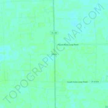 Topografische Karte Felda, Höhe, Relief