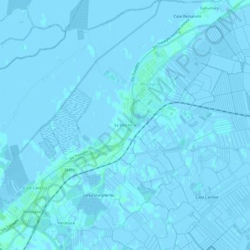 Topografische Karte Ex Distilleria, Höhe, Relief