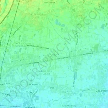 Topografische Karte Picciorana, Höhe, Relief