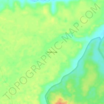 Topografische Karte Santo Luis, Höhe, Relief
