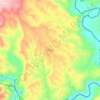 Topografische Karte Milaya, Höhe, Relief
