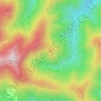 Topografische Karte Königin, Höhe, Relief