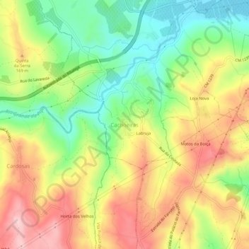 Topografische Karte Cachoeiras, Höhe, Relief