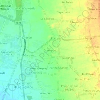 Topografische Karte Sunampe, Höhe, Relief