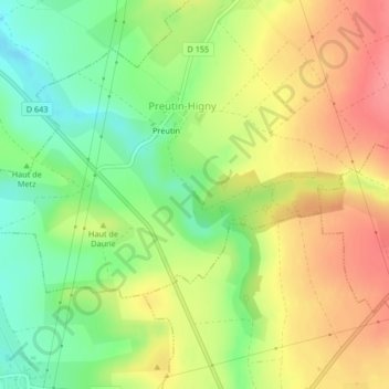 Topografische Karte La Rosière, Höhe, Relief