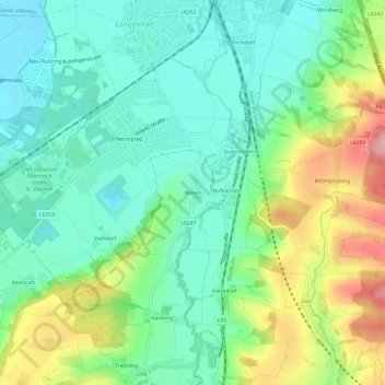 Topografische Karte Wasen, Höhe, Relief