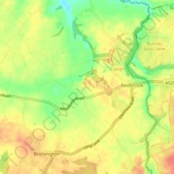 Topografische Karte Whitewell, Höhe, Relief