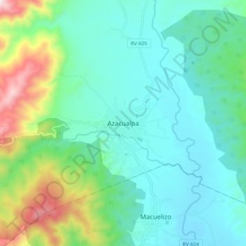 Topografische Karte Azacualpa, Höhe, Relief