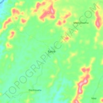 Topografische Karte Banié, Höhe, Relief