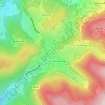 Topografische Karte La Basse Poussière, Höhe, Relief