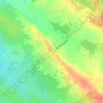 Topografische Karte Poličnik, Höhe, Relief