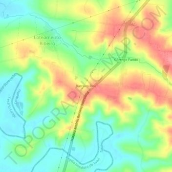 Topografische Karte Barreiro Rico, Höhe, Relief
