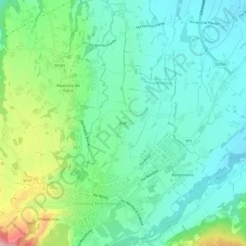 Topografische Karte Eula, Höhe, Relief