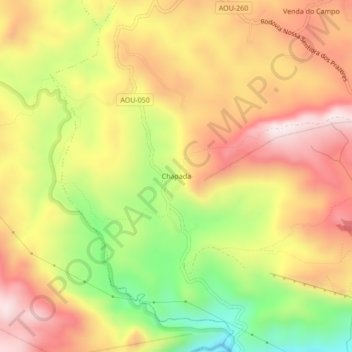 Topografische Karte Chapada, Höhe, Relief
