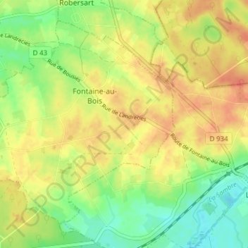 Topografische Karte Les Lignes, Höhe, Relief