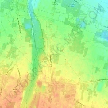 Topografische Karte Colombarone, Höhe, Relief