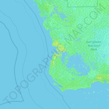 Topografische Karte Shark River Island, Höhe, Relief