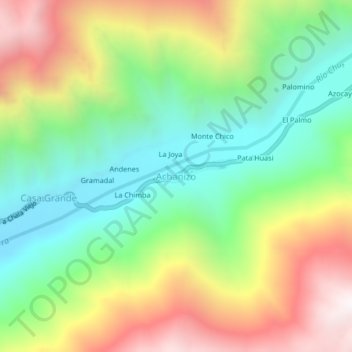 Topografische Karte Achanizo, Höhe, Relief