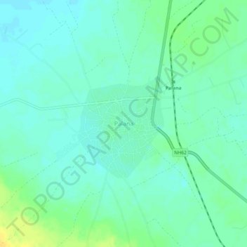 Topografische Karte Palana, Höhe, Relief
