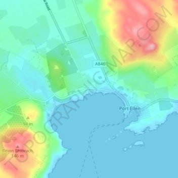 Topografische Karte Imeraval, Höhe, Relief