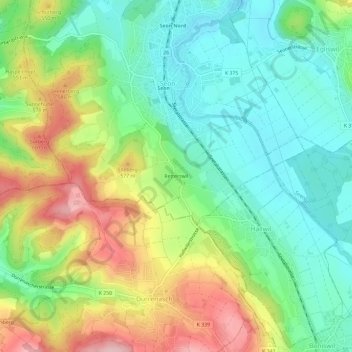 Topografische Karte Retterswil, Höhe, Relief