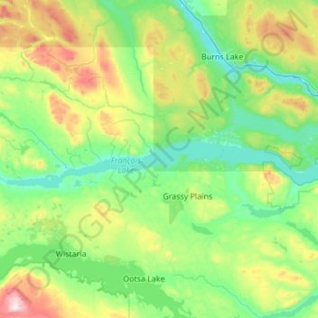 Topografische Karte Johns Island, Höhe, Relief