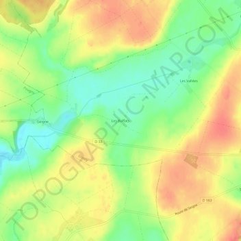 Topografische Karte Les Buffats, Höhe, Relief