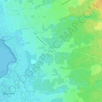 Topografische Karte Bas Vallon, Höhe, Relief