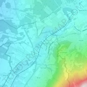 Topografische Karte Revilloud, Höhe, Relief