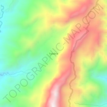 Topografische Karte Tubalina, Höhe, Relief