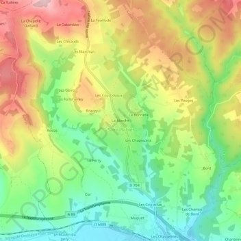 Topografische Karte La Marche, Höhe, Relief