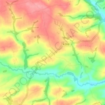 Topografische Karte Venngreen, Höhe, Relief