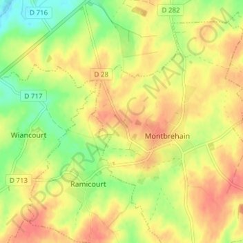 Topografische Karte L'Espagne, Höhe, Relief