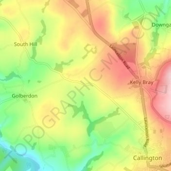 Topografische Karte Maders, Höhe, Relief