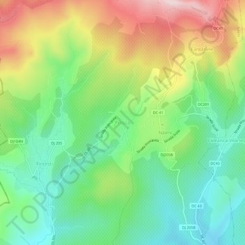 Topografische Karte Proșca, Höhe, Relief