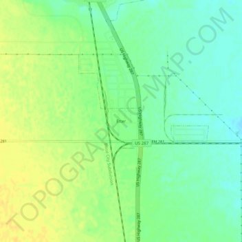 Topografische Karte Etter, Höhe, Relief