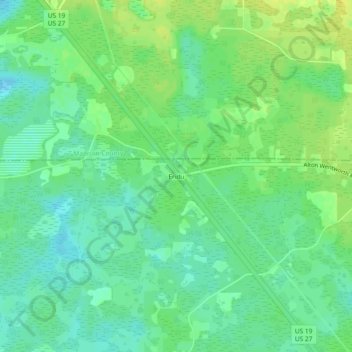 Topografische Karte Eridu, Höhe, Relief