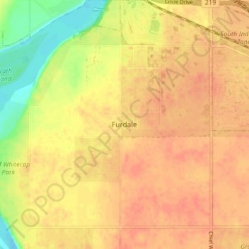 Topografische Karte Furdale, Höhe, Relief