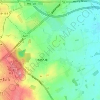 Topografische Karte Lynn, Höhe, Relief