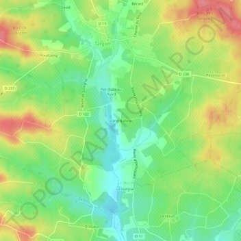 Topografische Karte Grand Babeau, Höhe, Relief