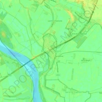 Topografische Karte Bosco Ex Parmigiano, Höhe, Relief