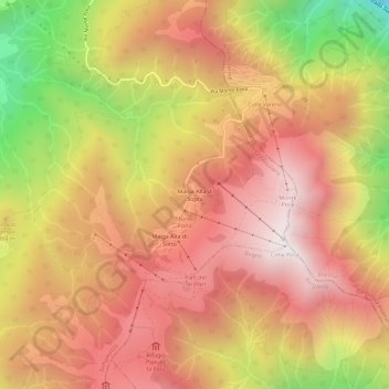 Topografische Karte Malga Alta di Sopra, Höhe, Relief