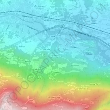 Topografische Karte La Balma, Höhe, Relief