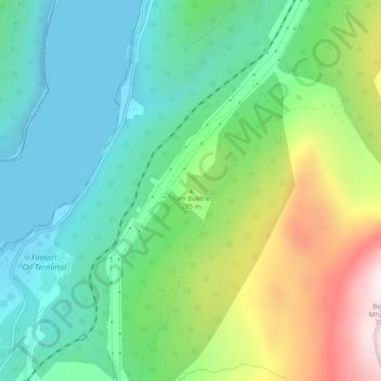 Topografische Karte Tom Buidhe, Höhe, Relief