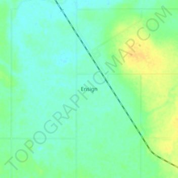 Topografische Karte Ensign, Höhe, Relief