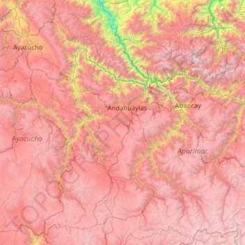 Topografische Karte Andahuaylas, Höhe, Relief