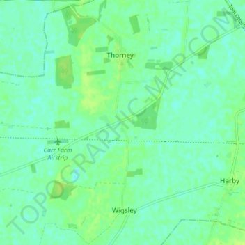 Topografische Karte Thorney Moor, Höhe, Relief
